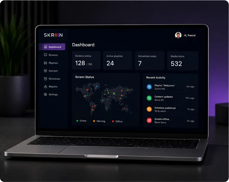 SKRIIIN dashboard editor open on a notebook